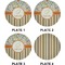 Swirls, Floral & Stripes Set of Appetizer / Dessert Plates (Approval)