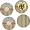 Swirls, Floral & Stripes Set of 4 Glass Lunch / Dinner Plate 10" (Personalized)