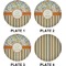 Swirls, Floral & Stripes Set of Lunch / Dinner Plates (Approval)