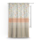 Swirls, Floral & Stripes Sheer Curtain (Personalized)