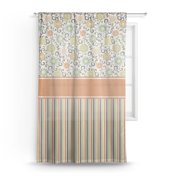 Custom Swirls, Floral & Stripes Sheer Curtain