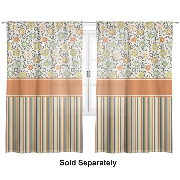 Swirls, Floral & Stripes Sheer Curtains