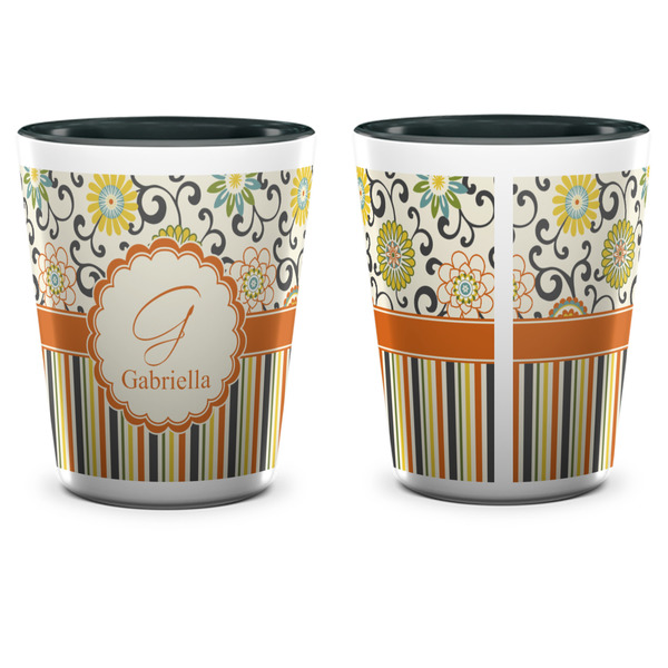 Swirls, Floral & Stripes Shot Glass - Two Tone - APPROVAL