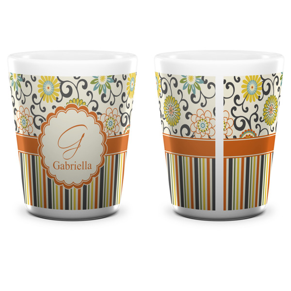 Swirls, Floral & Stripes Shot Glass - White - APPROVAL
