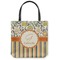 Swirls, Floral & Stripes Canvas Tote Bag - Small - 13"x13" (Personalized)
