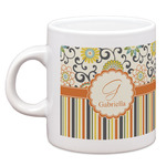 Swirls, Floral & Stripes Espresso Cup (Personalized)