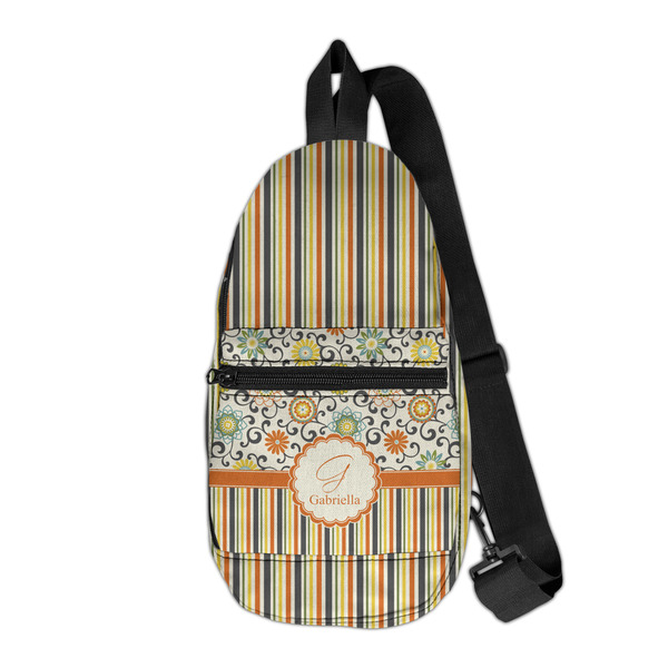 Custom Swirls, Floral & Stripes Sling Bag (Personalized)