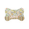 Swirls, Floral & Stripes Bone Shaped Dog Food Mat (Small) (Personalized)