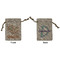 Swirls, Floral & Stripes Small Burlap Gift Bag - Front and Back