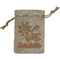 Swirls, Floral & Stripes Small Burlap Gift Bag - Front (Personalized)
