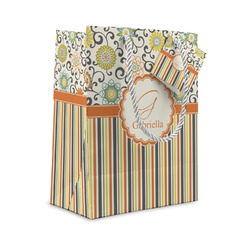 Swirls, Floral & Stripes Gift Bag (Personalized)