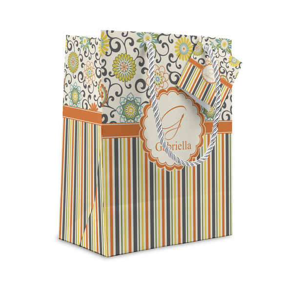 Custom Swirls, Floral & Stripes Small Gift Bag (Personalized)