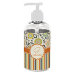 Swirls, Floral & Stripes Plastic Soap / Lotion Dispenser (8 oz - Small - White) (Personalized)