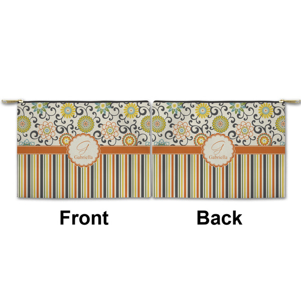 Swirls, Floral & Stripes Small Zipper Pouch Approval (Front and Back)