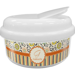 Swirls, Floral & Stripes Snack Container (Personalized)