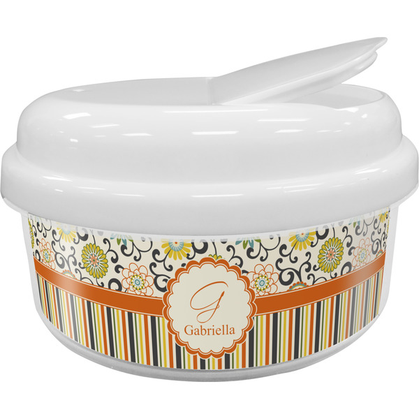 Custom Swirls, Floral & Stripes Snack Container (Personalized)