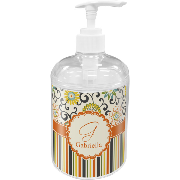 Swirls, Floral & Stripes Bathroom Accessories Set (Personalized)