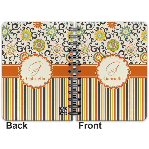 Swirls, Floral & Stripes Spiral Journal 5 x 7 - Apvl