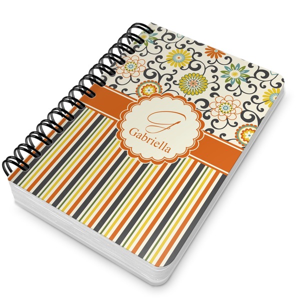 Swirls, Floral & Stripes Spiral Journal 5 x 7 - Main