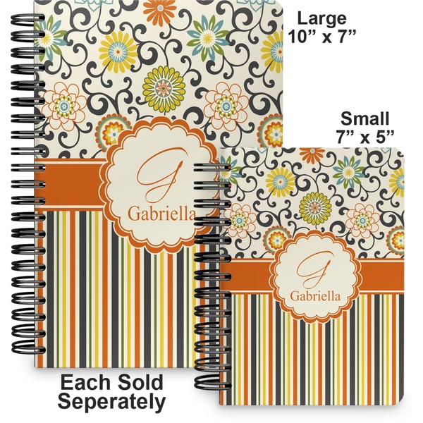 Swirls, Floral & Stripes Spiral Journal - Comparison