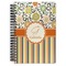 Swirls, Floral & Stripes Spiral Notebook - 7x10 w/ Name and Initial