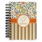 Swirls, Floral & Stripes Spiral Journal Small - Front View
