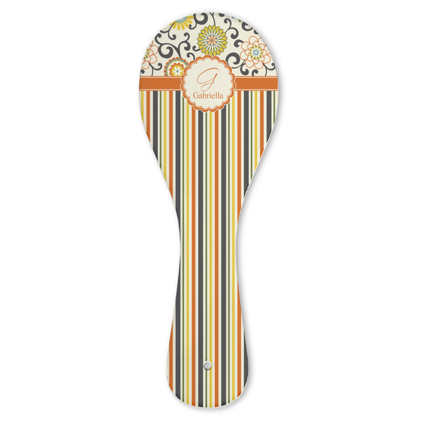 Custom Swirls, Floral & Stripes Ceramic Spoon Rest (Personalized)