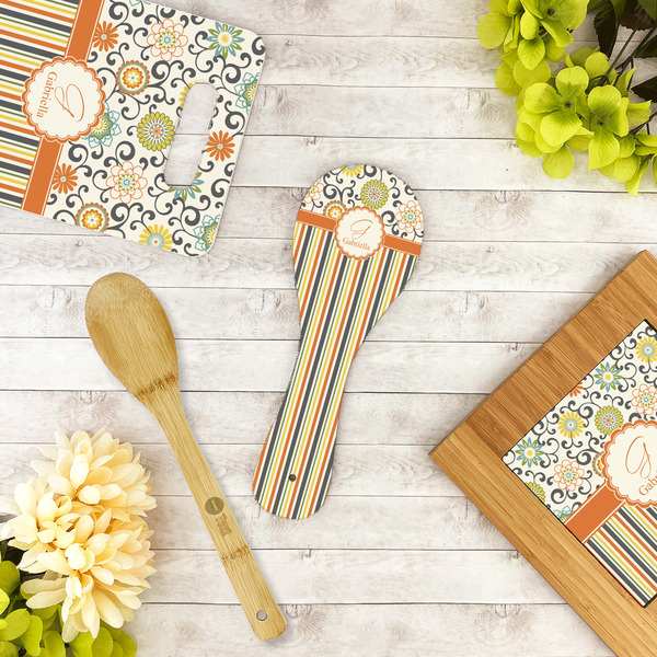 Swirls, Floral & Stripes Spoon Rest Trivet - LIFESTYLE
