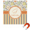 Swirls, Floral & Stripes Square Car Magnet - 10" (Personalized)