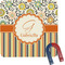 Swirls, Floral & Stripes Square Fridge Magnet (Personalized)