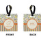Swirls, Floral & Stripes Square Luggage Tag (Front + Back)