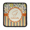 Swirls, Floral & Stripes Iron On Square Patch w/ Name and Initial