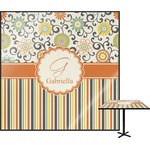 Swirls, Floral & Stripes Square Table Top - 24" (Personalized)