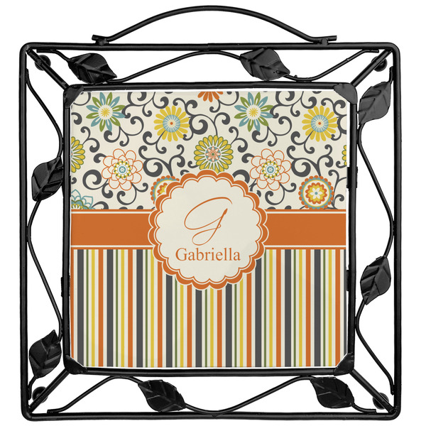 Custom Swirls, Floral & Stripes Square Trivet (Personalized)