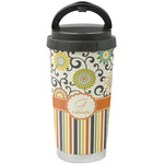Swirls, Floral & Stripes Stainless Steel Coffee Tumbler (Personalized)