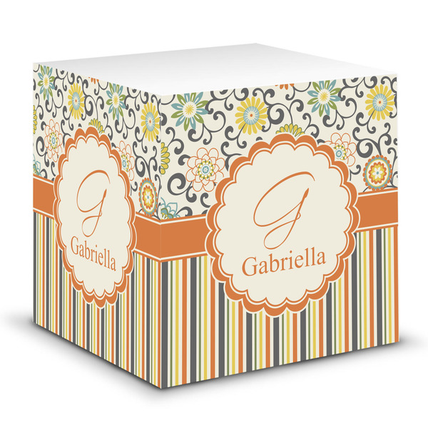 Custom Swirls, Floral & Stripes Sticky Note Cube (Personalized)