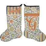 Swirls, Floral & Stripes Holiday Stocking - Double-Sided - Neoprene (Personalized)