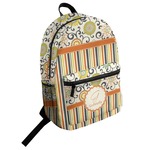 Swirls, Floral & Stripes Student Backpack (Personalized)