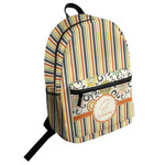 Swirls, Floral & Stripes Student Backpack (Personalized)