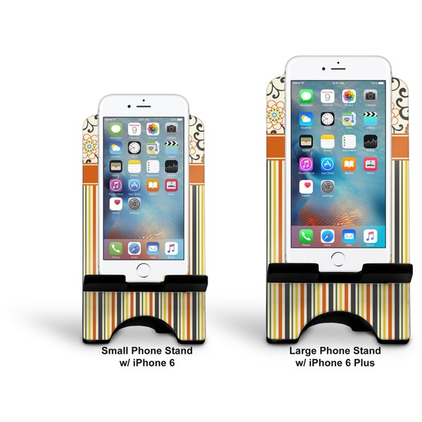 Swirls, Floral & Stripes Stylized Phone Stand - Comparison