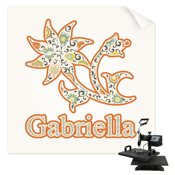 Custom Swirls, Floral & Stripes Sublimation Transfer (Personalized)