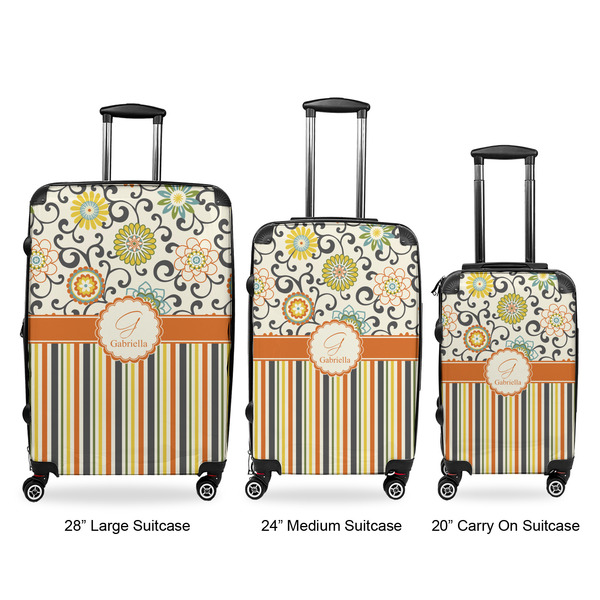 Swirls, Floral & Stripes Suitcase Set 1 - APPROVAL