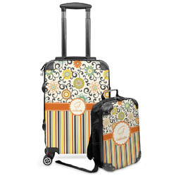 Swirls, Floral & Stripes Kids 2-Piece Luggage Set - Suitcase & Backpack (Personalized)