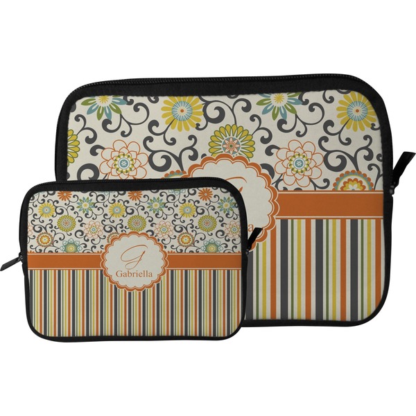 Swirls, Floral & Stripes Tablet Sleeve (Size Comparison)