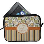 Swirls, Floral & Stripes Tablet Case / Sleeve - Small (Personalized)