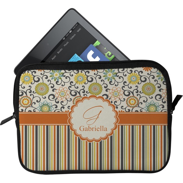 Custom Swirls, Floral & Stripes Tablet Case / Sleeve - Small (Personalized)