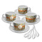 Swirls, Floral & Stripes Tea Cup - Set of 4