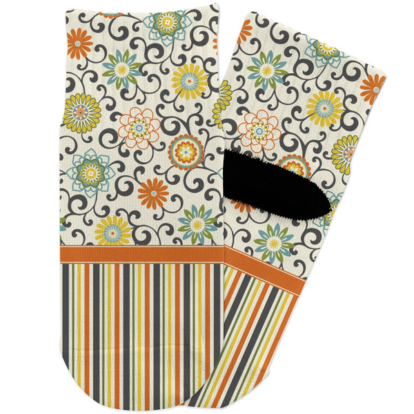 Custom Swirls, Floral & Stripes Toddler Ankle Socks
