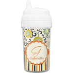 Swirls, Floral & Stripes Toddler Sippy Cup (Personalized)