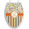 Swirls, Floral & Stripes Toilet Seat Decal (Personalized)